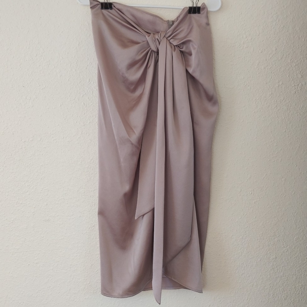 Zara satin effect knot skirt